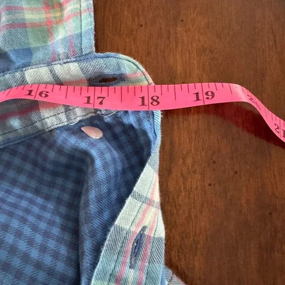 VINEYARD VINES Slim Fit Tucker Shirt Long Sleeve Button Down Blue Plaid- Large - Picture 7 of 12